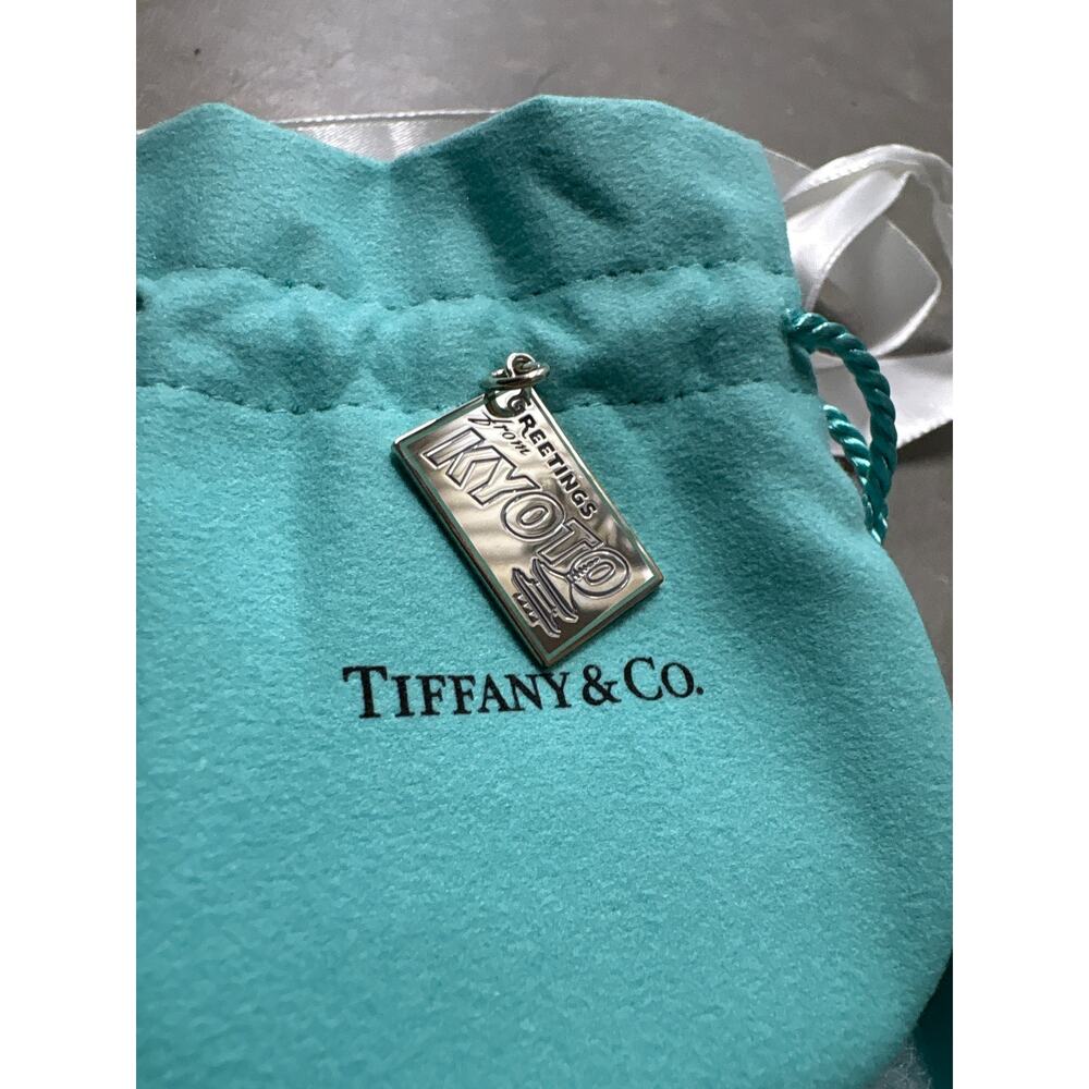 Tiffany & Co. 925 Silver Blue Enamel Kyote Postcard Charm! Rare retired new